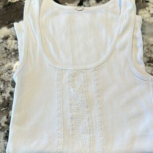 J. Crew ribbed tank with eyelet adorning.